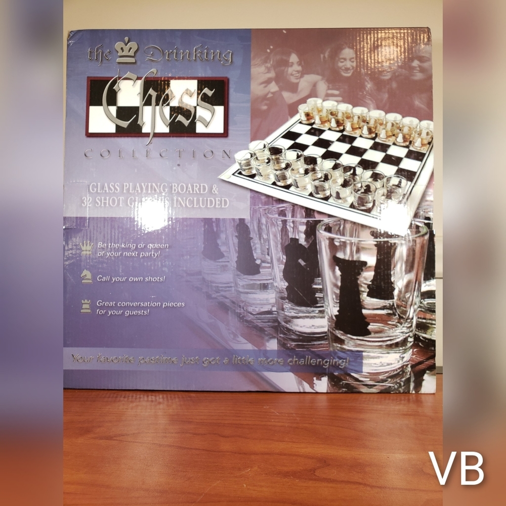 Chess Drinking Shot Glass Game (Brand New, Sealed